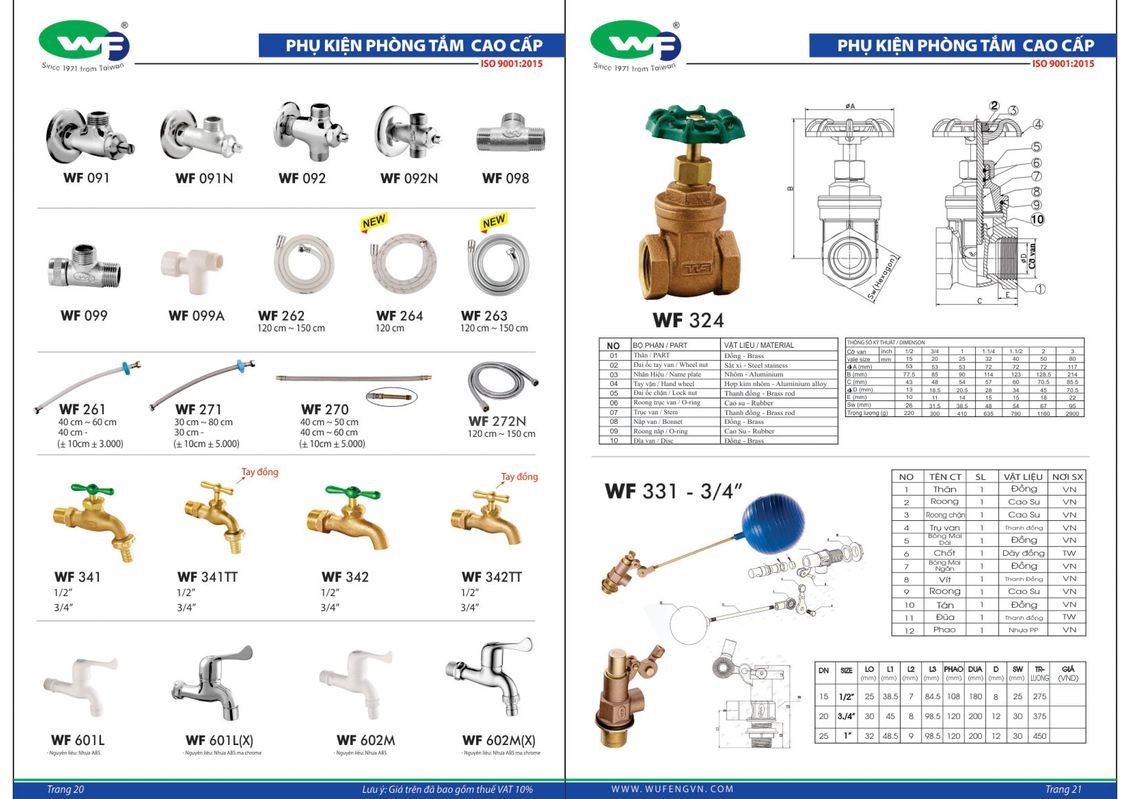 Sen vòi WUFENG Bảng giá và Catalogue mới nhất /Page 12